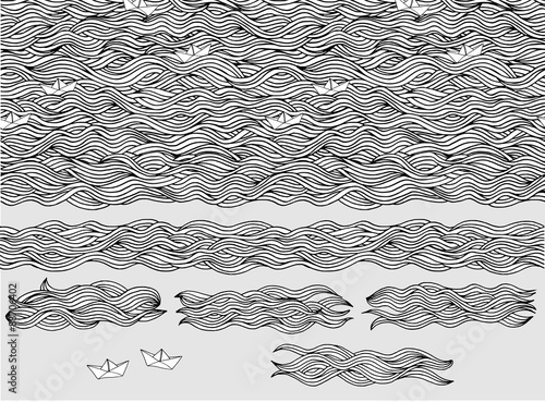 Handgezeichnetes Hintergrundmuster / Wellen