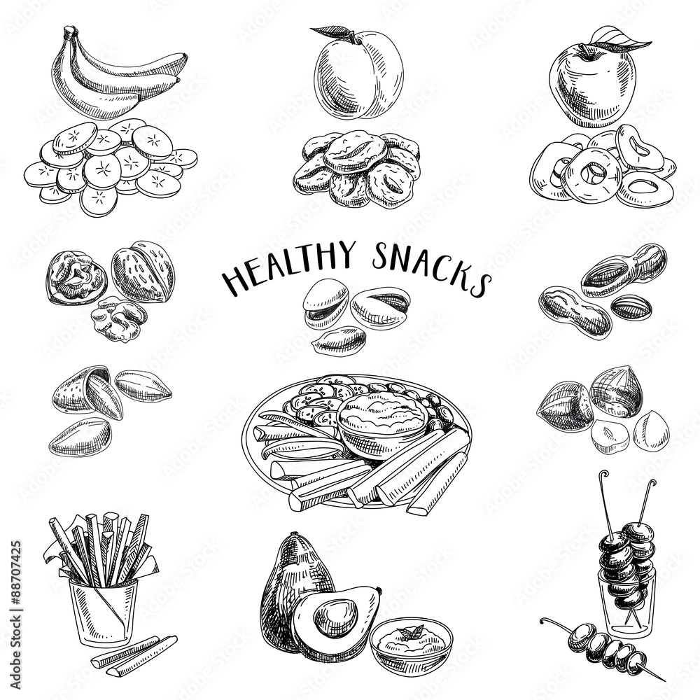 Cute Girl Eating Healthy Food Sketch Stock Vector Royalty Free 1064892068   Shutterstock