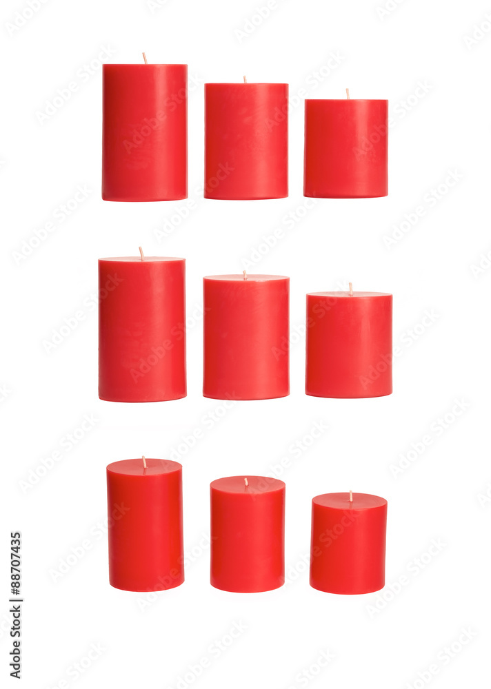 A selection of red candles