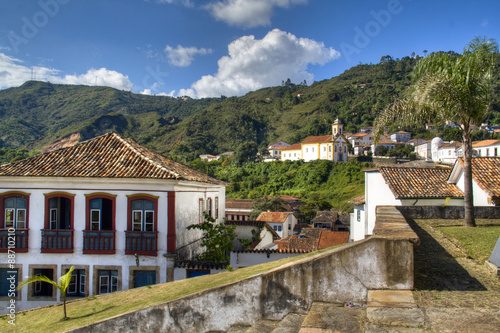View over the colonial town of Ouro Preto  Brazil  