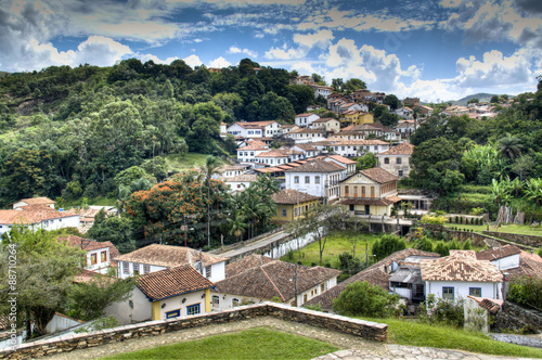 View over the colonial town of Ouro Preto  Brazil  