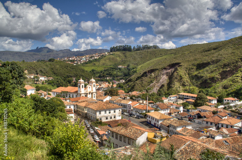 View over the colonial town of Ouro Preto, Brazil 