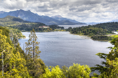 View over the lakes on Circuito Chico near Bariloche  Argentina  