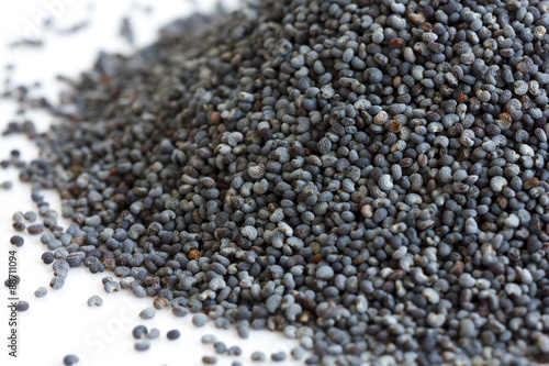 Macro of dried poppy seeds as a background.