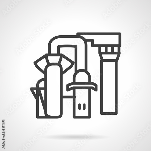 Desalination station line vector icon
