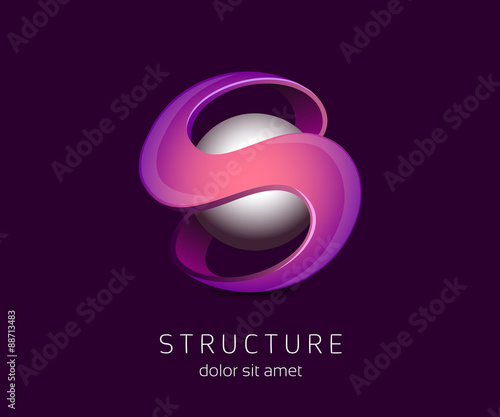 s letter shape logo design template