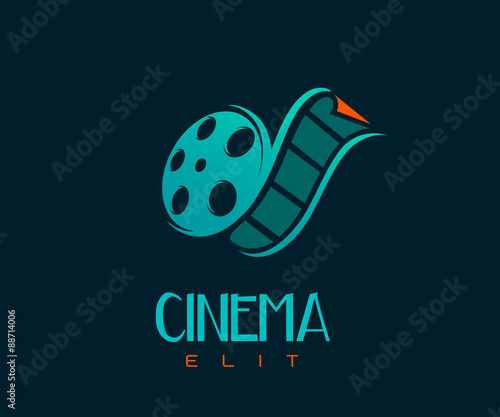 film strip cinema abstract logo design template