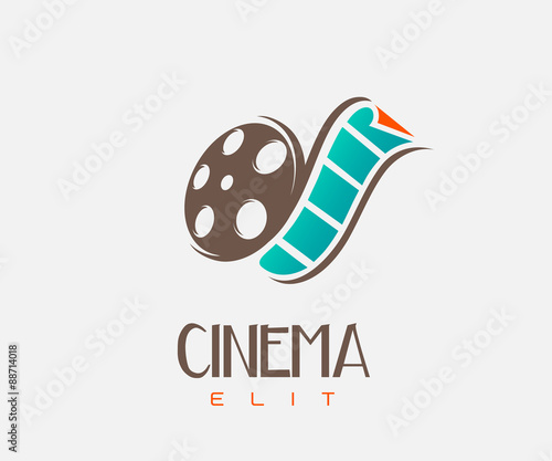 film strip cinema abstract logo design template