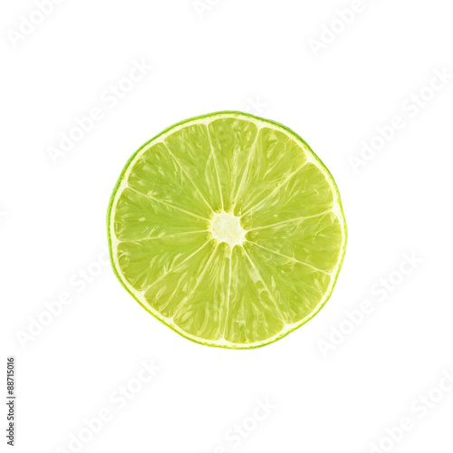Dried lime cut in half isolated over the white background