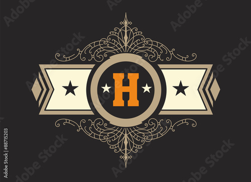 vintage logo template, Hotel, Restaurant, Business Identity set.