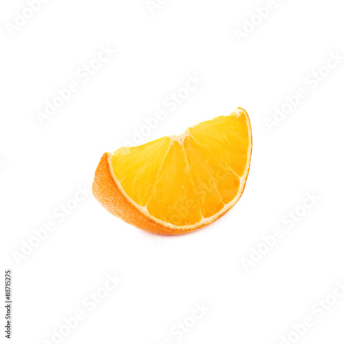 Dried slice section of orange isolated over the white background