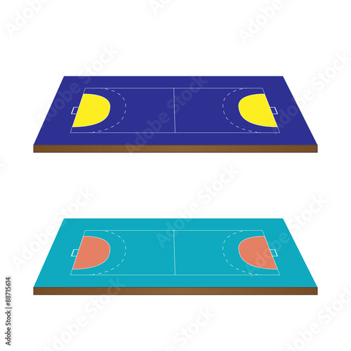 Handball Courts 3D Perspective