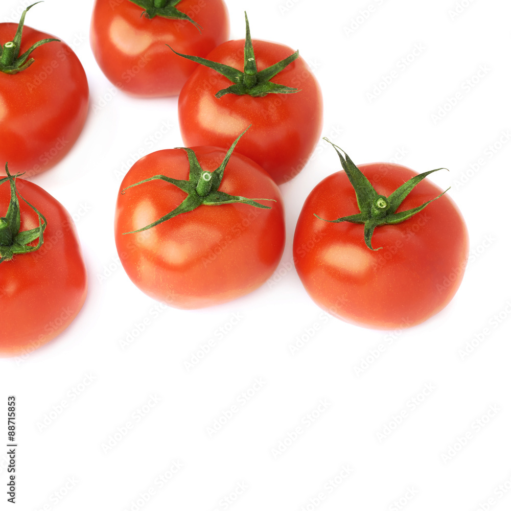 Pile of multiple tomatoes isolated