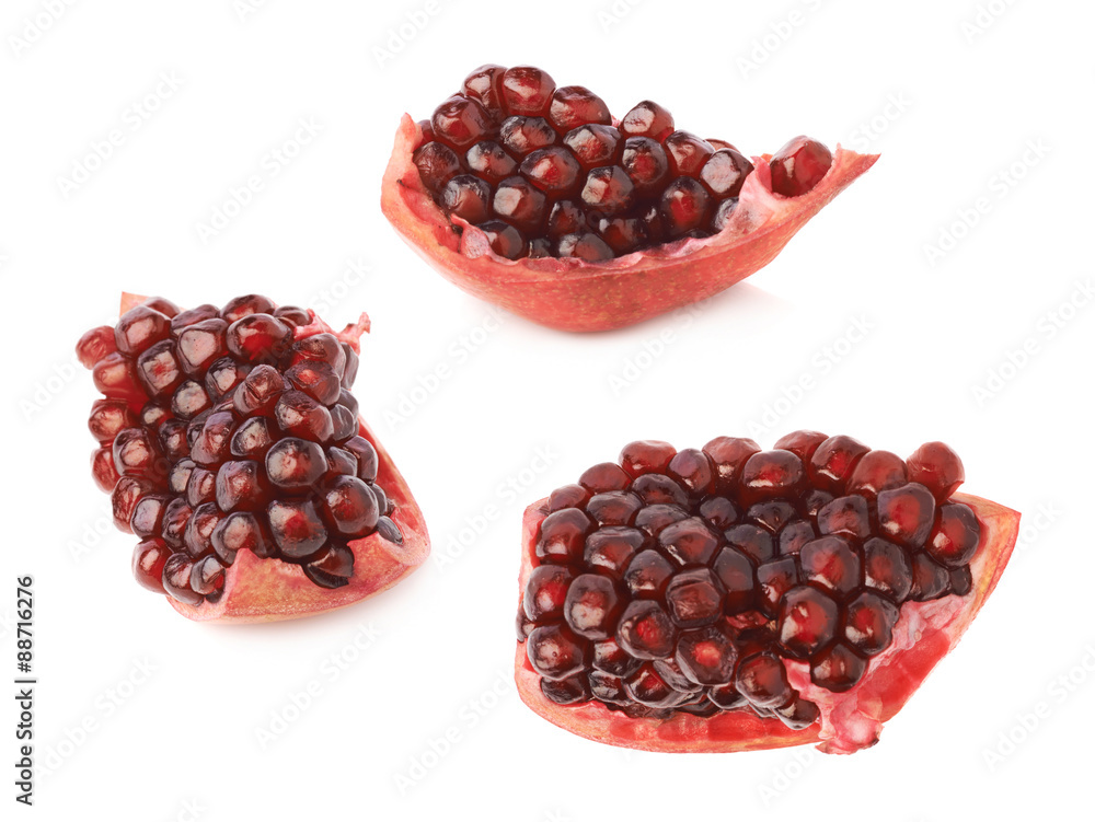 Pomegranate fruit's fragment isolated Pomegranate fruit's fragment isolated