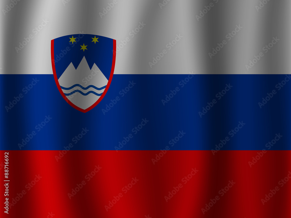 Naklejka premium Waving flag of Slovenia
