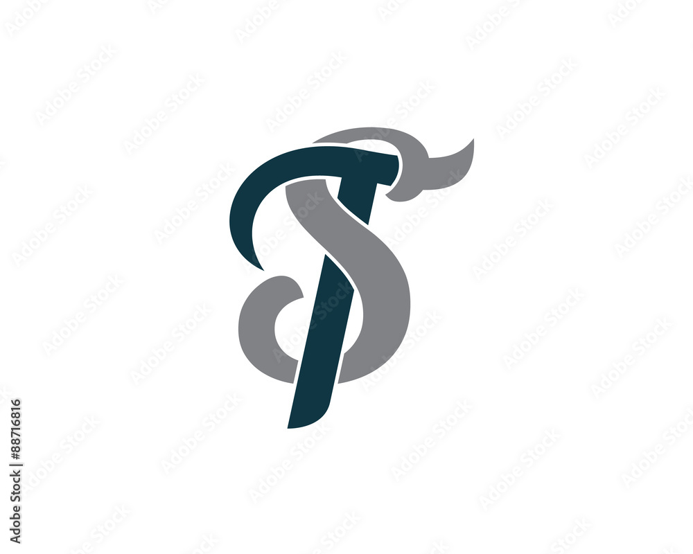 ts st initials Stock Vector | Adobe Stock