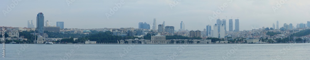 Istanbul in twilight early morning before sunrise Panoroma from anatolian part