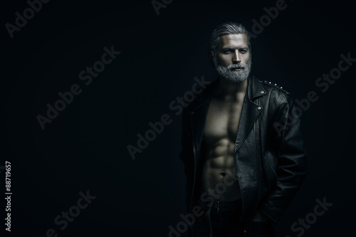 Gray haired man portrait