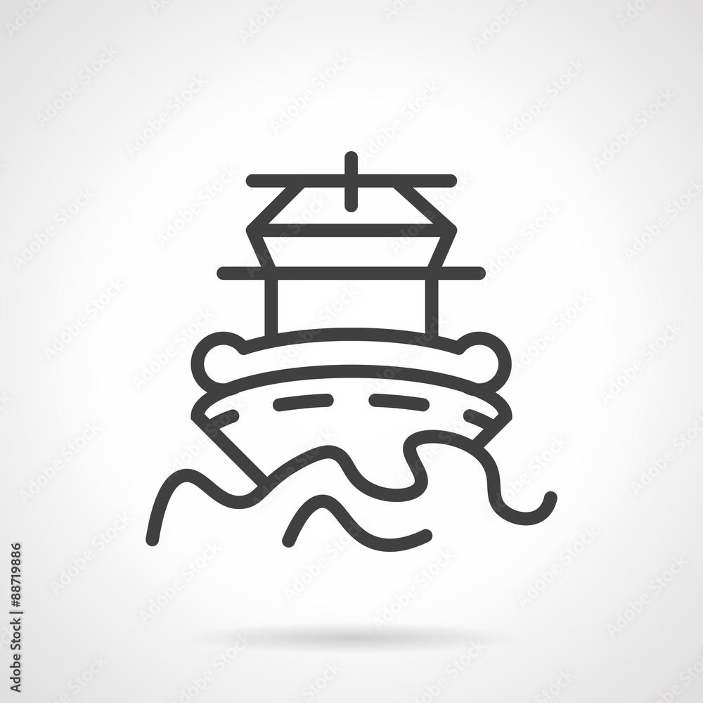 Abstract simple line vector icon for ship Abstract simple line vector icon for ship