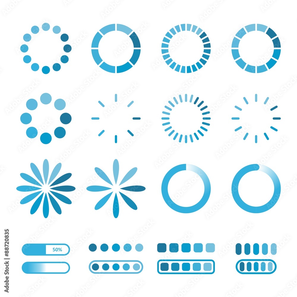 Loading Icons - Connecting Icons - Buffering Icons - Blue Color Loading Icons - Connecting Icons - Buffering Icons - Blue Color