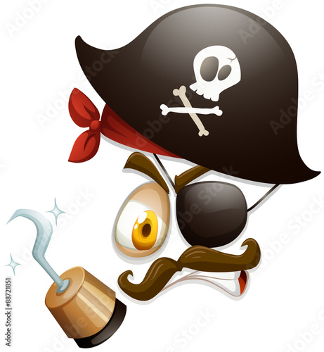 Facial expression with pirate hat