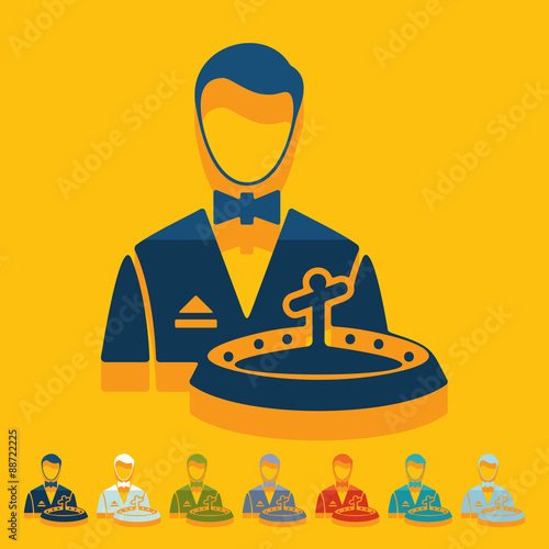 Flat design: dealer casino