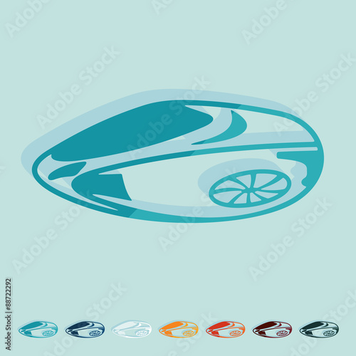 Flat design: flying car