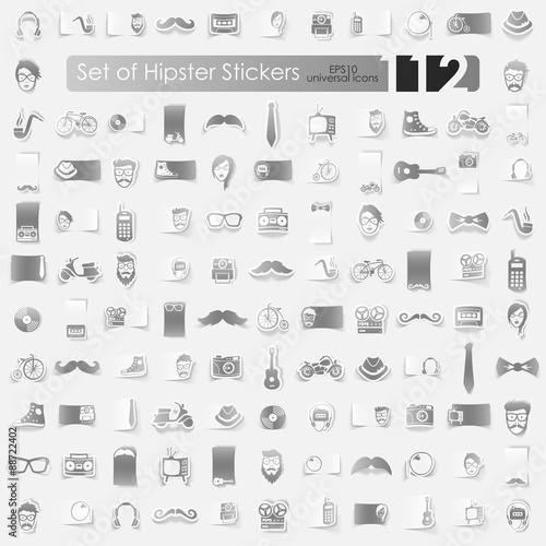 Set of hipster stickers