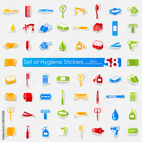 Set of hygiene stickers
