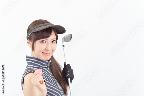 ゴルフウェアを着た若い日本人女性 © sin_ok