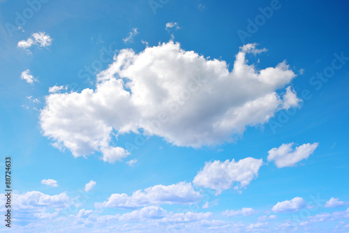 Fototapeta Naklejka Na Ścianę i Meble -  Blue sky with cloud closeup. Nature background.