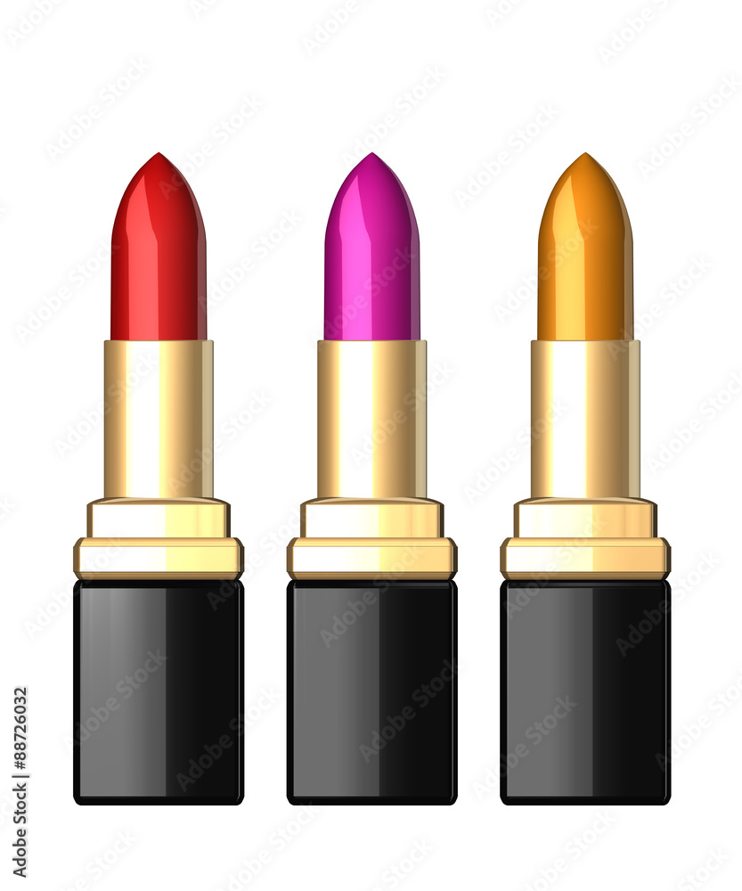3d lipsticks isolated over white 3d lipsticks isolated over white