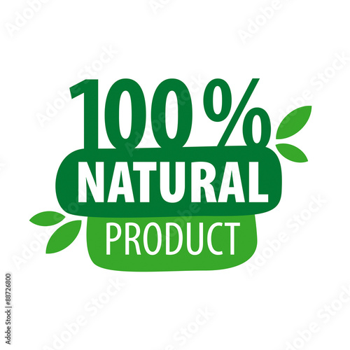 Green vector logo for 100% natural products