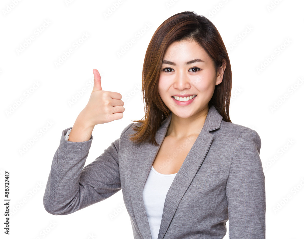 Asian young businesswoman with thumb up Asian young businesswoman with thumb up