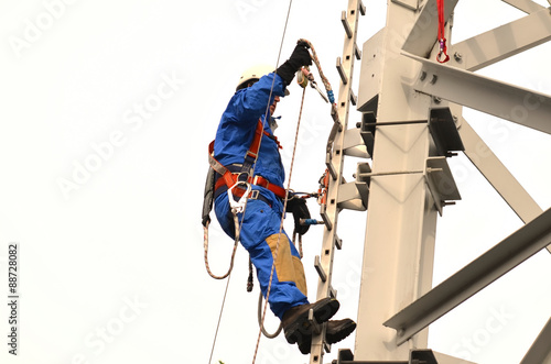 Mannrettung am Mast / Klettern