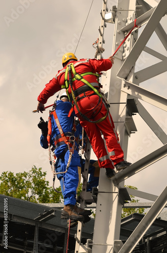 Mannrettung am Mast / Klettern