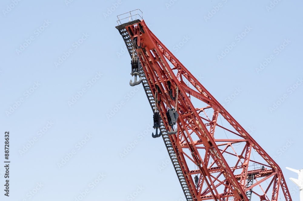 Crane with blue sky