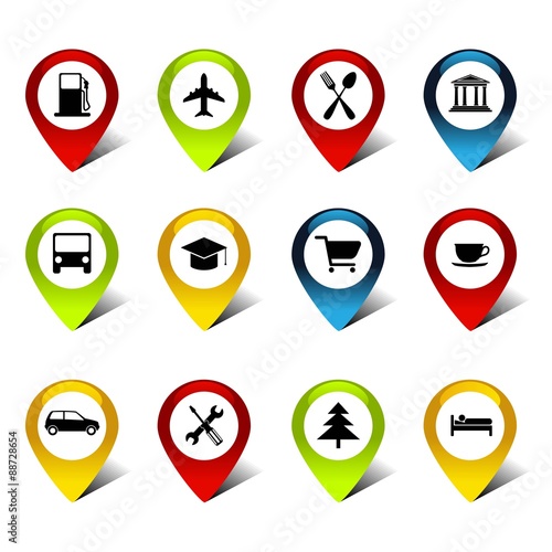 Black icons for location maps.