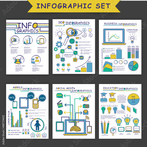 Set of different infographic templates layout.