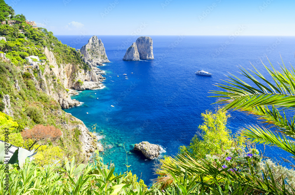 Faraglioni on Capri island, Italy.