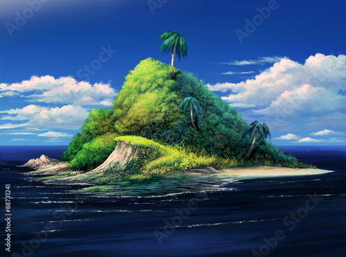 無人島イラスト 昼 Stock イラスト Adobe Stock