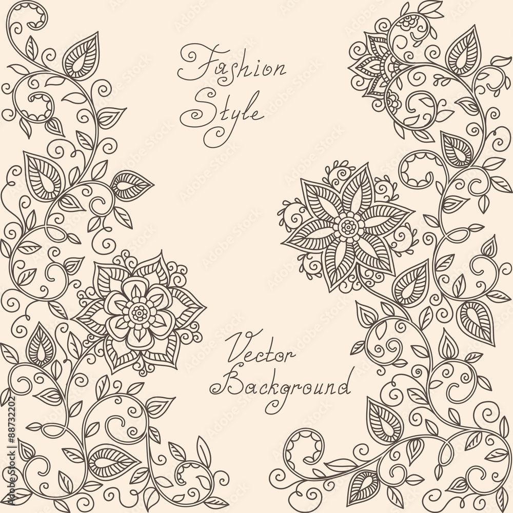 Obraz premium vector Henna mehndi floral pattern