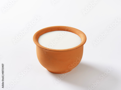 Tableau sur toile Bowl of fresh buttermilk