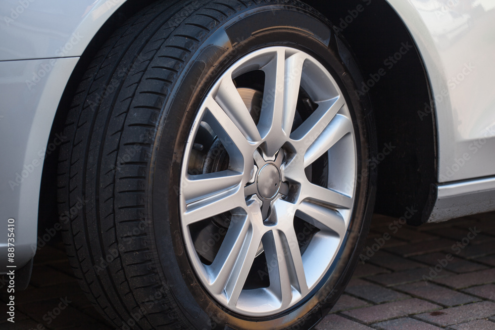 Car Wheel on Car