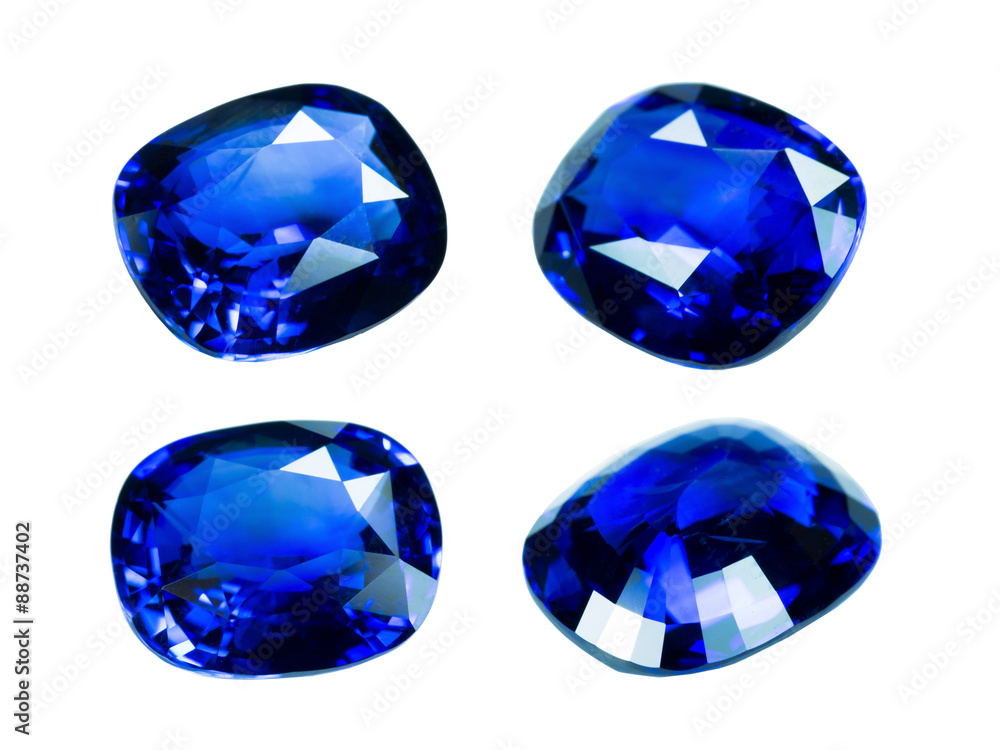 Blue sapphire isolated on white Blue sapphire isolated on white
