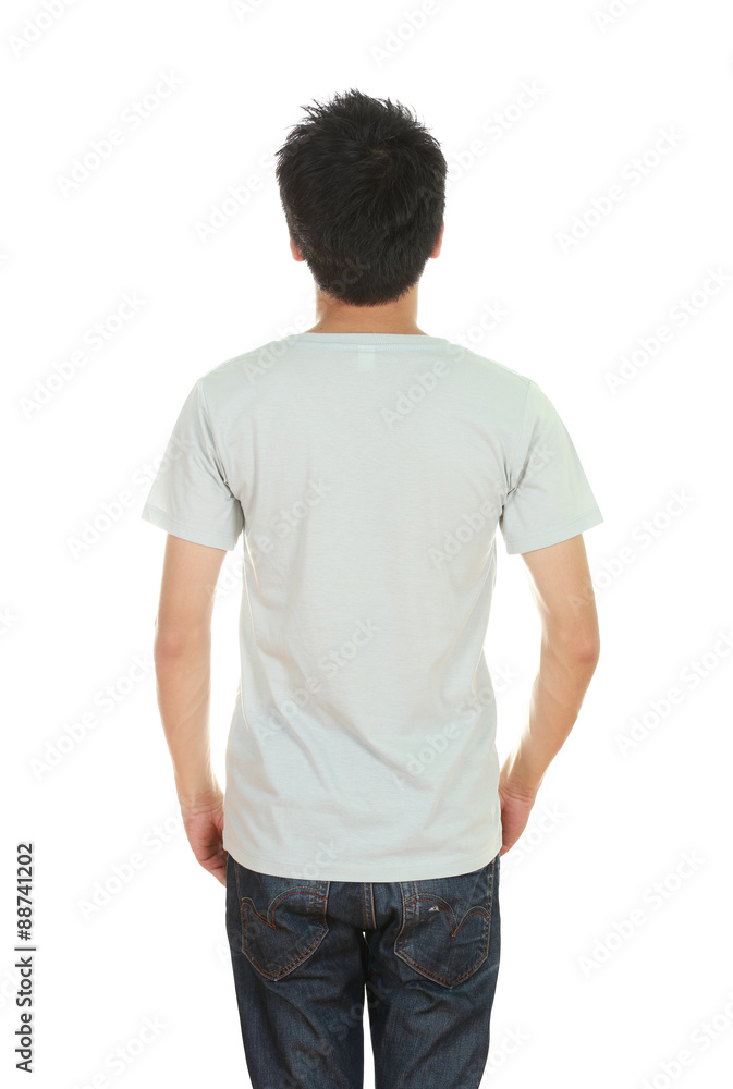 man with blank t-shirt man with blank t-shirt