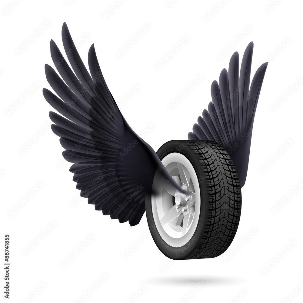 Fototapeta premium Wheel with wings