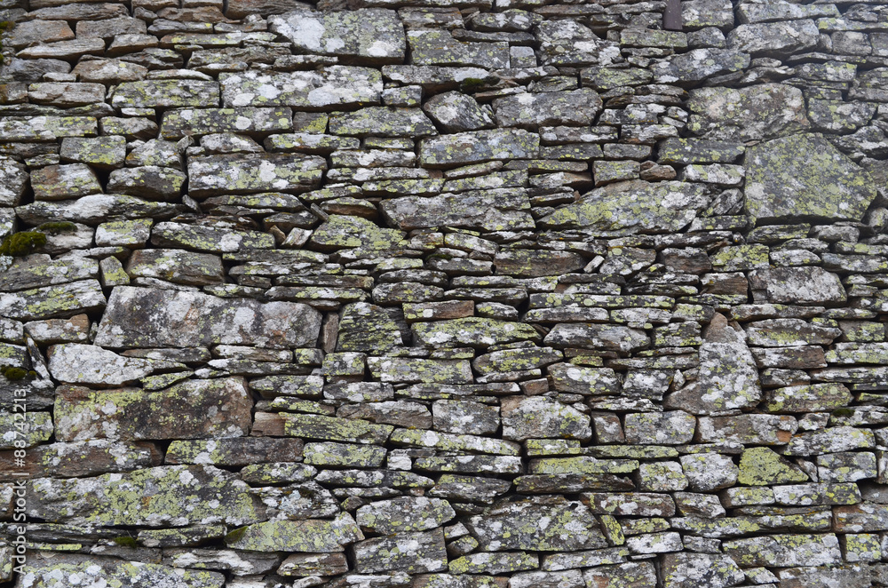 Mur en pierre, granit - village de Lozère Mur en pierre, granit - village de Lozère