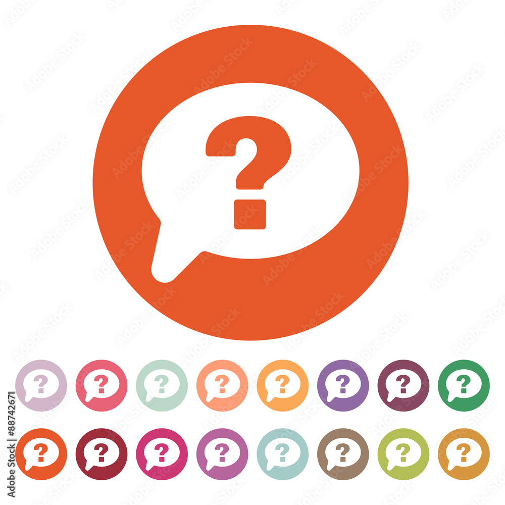 The question mark icon. Help speech bubble The question mark icon. Help speech bubble