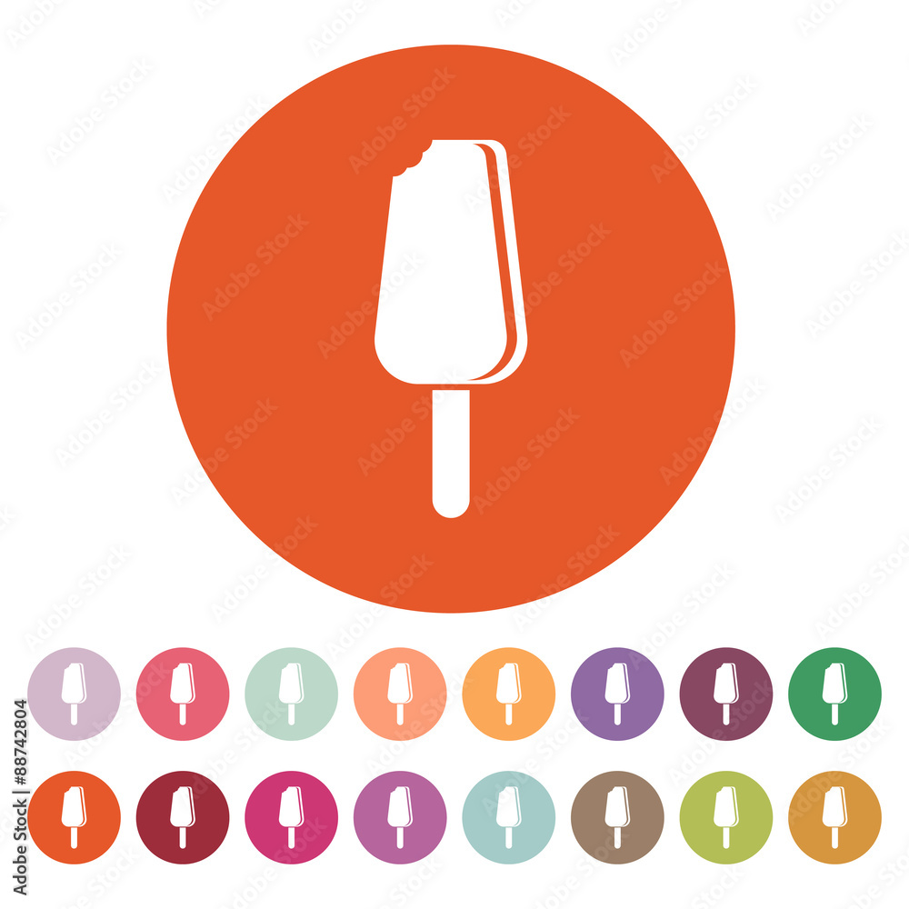 The ice cream icon. Eskimo pie symbol. Flat The ice cream icon. Eskimo pie symbol. Flat
